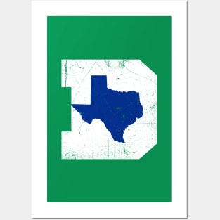 Dallas Texas D, Basketball - Green Posters and Art